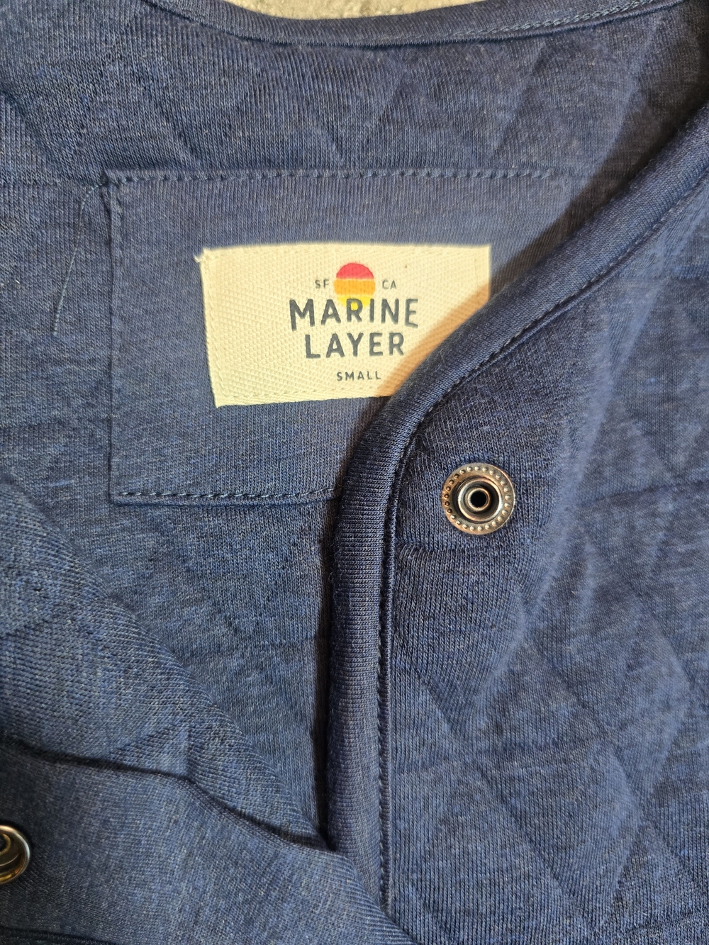 Marine Layer Corbet Quilted Liner Jacket Navy Size Small - Picture 6 of 7